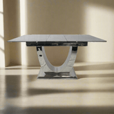 Denver Large High Gloss Grey Extending Ceramic Dining Table - Pendle Village Furniture